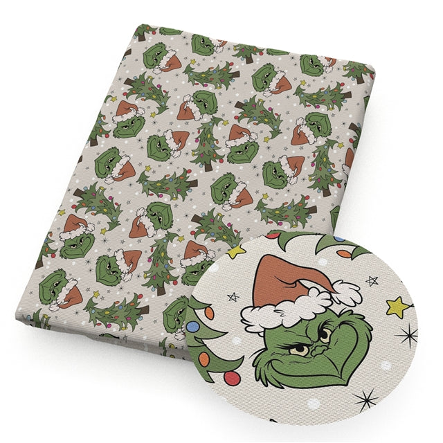 The Grinch Christmas Printed Fabric FeeFiFauxLeather