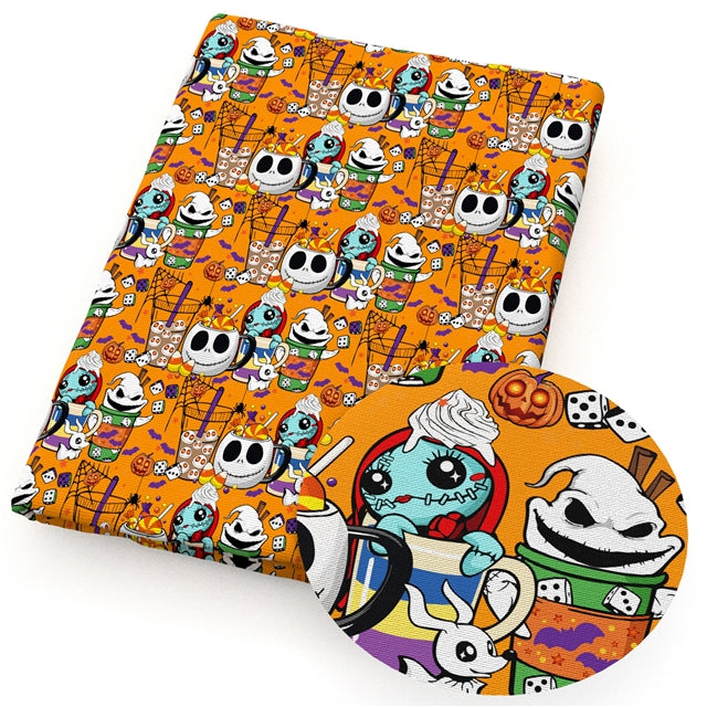 Nightmare Before Christmas Textured Liverpool/ Bullet Fabric FeeFiFauxLeather