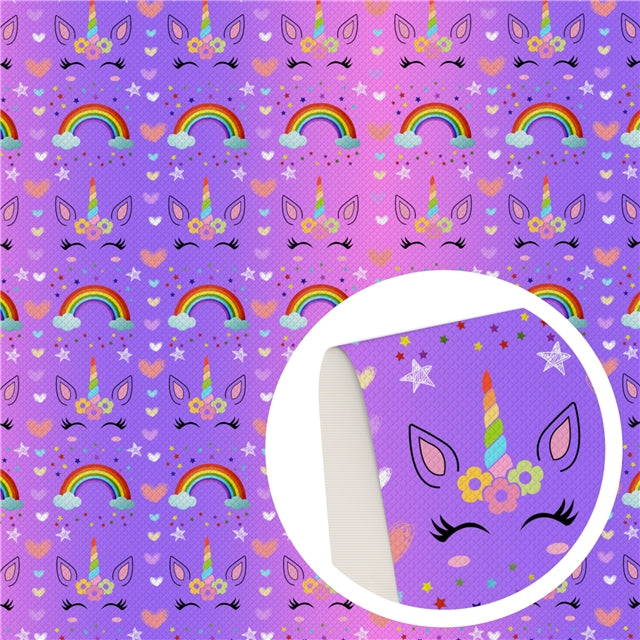 Unicorn Rainbow Textured Liverpool/ Bullet Fabric FeeFiFauxLeather