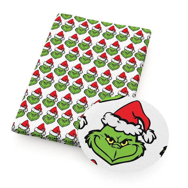 The Grinch Christmas Printed Fabric FeeFiFauxLeather