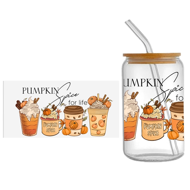 Fall Thanksgiving UV DTF Cup Wrap – Easy Cup Wrap for Tumblers & Projects FeeFiFauxLeather