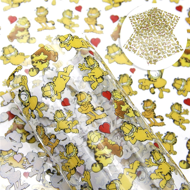 Garfield The Cat Printed See Through Sheet  Clear Transparent Sheet FeeFiFauxLeather