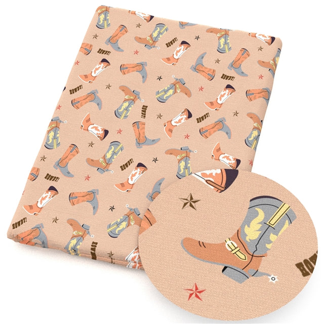 Western Boots Cowboy Cowgirl Smooth Faux Leather Sheet FeeFiFauxLeather