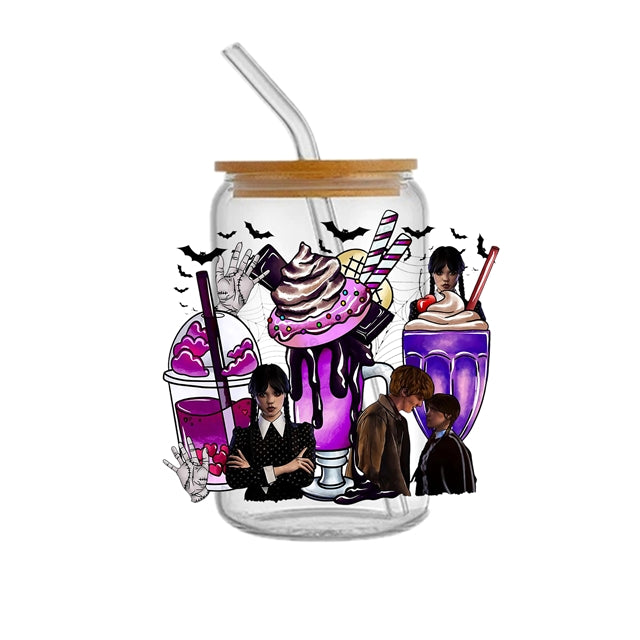 Wednesday UV DTF Cup Wrap – Decorative Wrap Design for Cups & Tumblers FeeFiFauxLeather