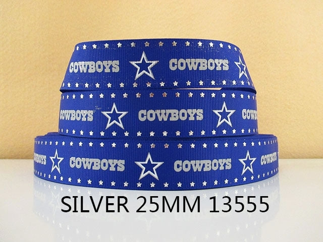 Cowboys Football 1 Yard Printed Grosgrain Ribbon 1 inch wide