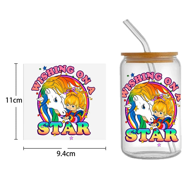 Rainbow Brite Strawberry Shortcake Several Choices UV DTF Glass Can Wrap FeeFiFauxLeather