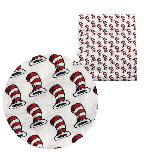 Cat In The Hat Printed Fabric FeeFiFauxLeather