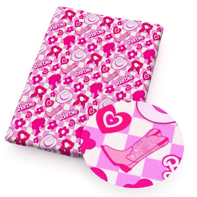 Barbie Cowgirl Printed Textured Liverpool/ Bullet Fabric FeeFiFauxLeather