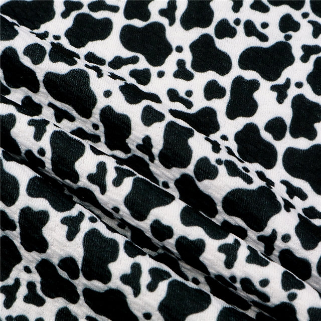 Cowhide Cow Printed Fabric FeeFiFauxLeather