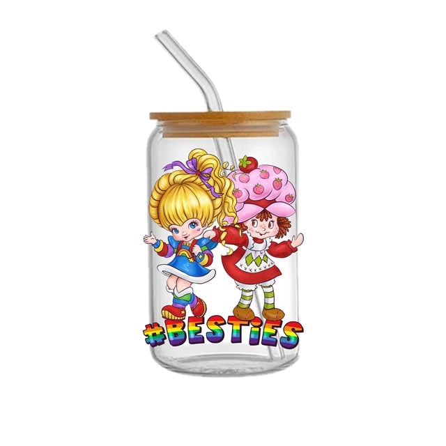 Rainbow Brite Strawberry Shortcake Several Choices UV DTF Glass Can Wrap FeeFiFauxLeather