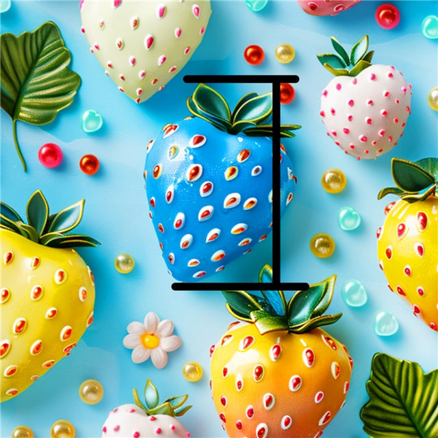Strawberry Smooth Printed Faux Leather Sheet FeeFiFauxLeather