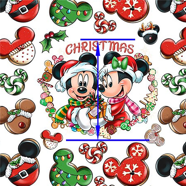 Mouse Christmas Printed Textured Liverpool/ Bullet Fabric FeeFiFauxLeather