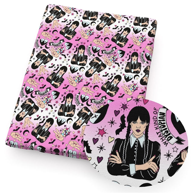 Wednesday Printed Fabric FeeFiFauxLeather