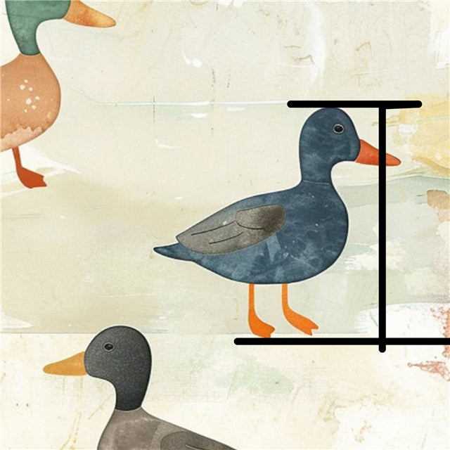 Ducks Printed Textured Liverpool/ Bullet Fabric FeeFiFauxLeather