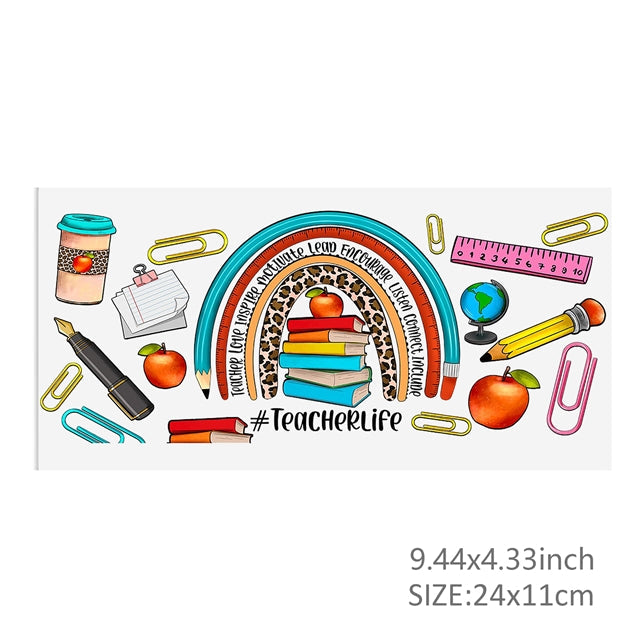 Teacher UV DTF Glass Can Wrap FeeFiFauxLeather