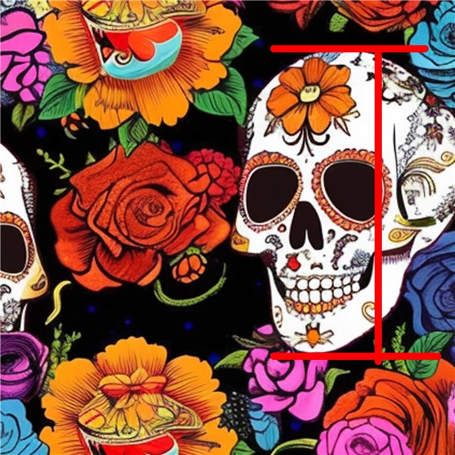 Skull Rainbow Colorful Printed Textured Liverpool/ Bullet Fabric FeeFiFauxLeather