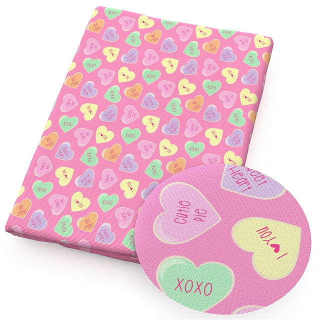Valentine Hearts Printed Fabric FeeFiFauxLeather