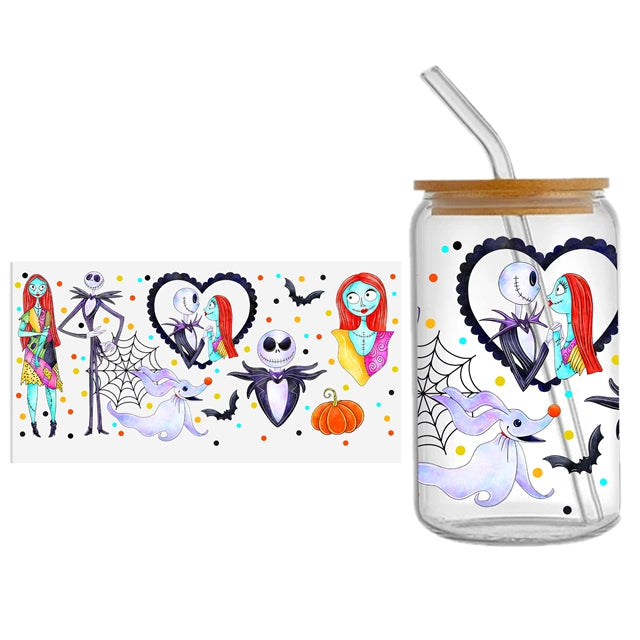 Nightmare Before Christmas UV DTF Glass Can Wrap FeeFiFauxLeather