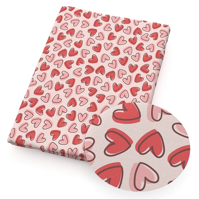 Valentine Hearts Textured Liverpool/ Bullet Fabric FeeFiFauxLeather