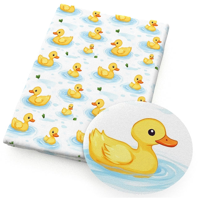 Rubber Ducks Printed Textured Liverpool/ Bullet Fabric FeeFiFauxLeather