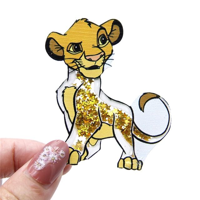 Lion Quicksand Sequin Resin FeeFiFauxLeather