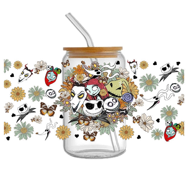 Nightmare Before Christmas UV DTF Glass Can Wrap FeeFiFauxLeather