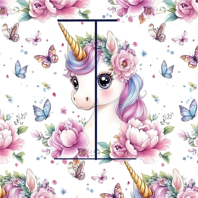 Unicorn Butterflies Floral Textured Liverpool/ Bullet Fabric FeeFiFauxLeather