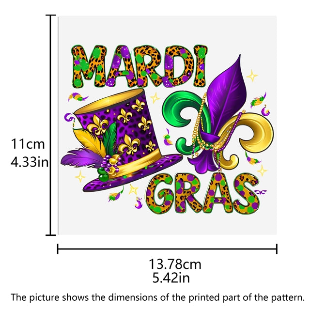 Mardi Gras UV DTF Glass Can Wrap FeeFiFauxLeather