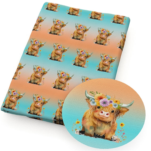 Cow Cute Cow Textured Liverpool/ Bullet Fabric FeeFiFauxLeather