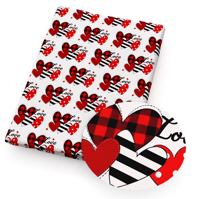 Valentine’s Day Hearts Bullet Textured Liverpool Fabric FeeFiFauxLeather