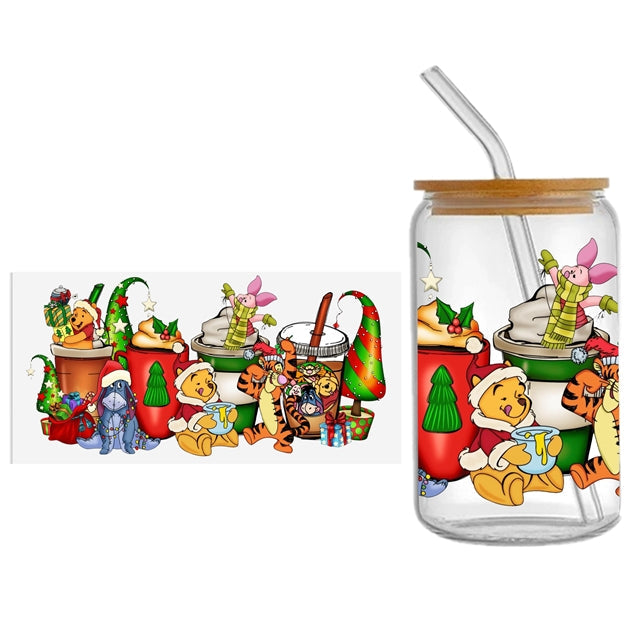 Honey Bear UV DTF Glass Can Wrap FeeFiFauxLeather