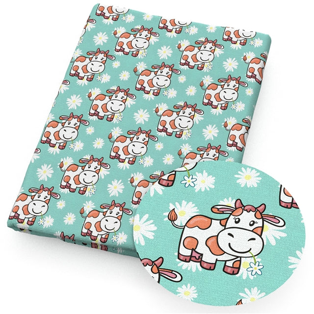 Cow  Printed Fabric FeeFiFauxLeather