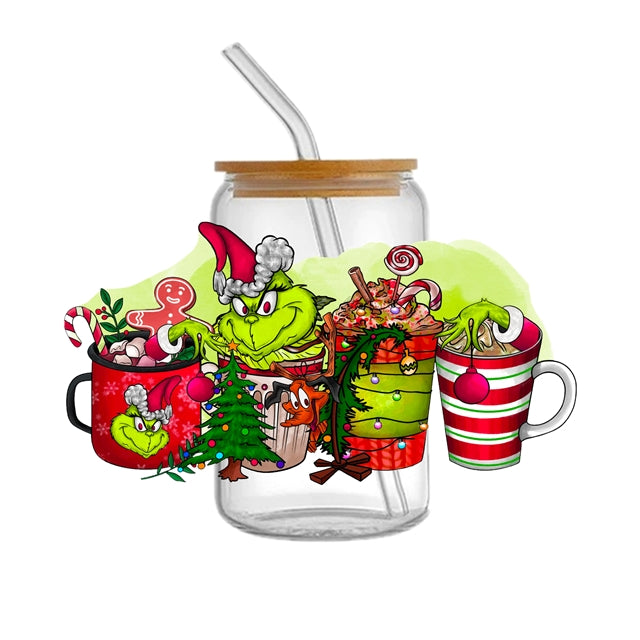 The Grinch Christmas UV DTF Cup Wrap – Easy Cup Wrap for Tumblers & Projects FeeFiFauxLeather