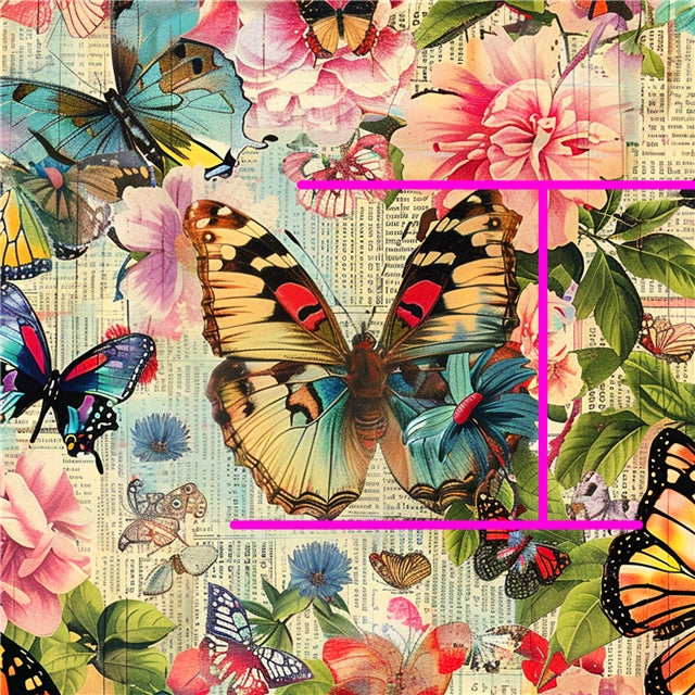 Butterfly Floral Printed Liverpool/Bullet Fabric FeeFiFauxLeather