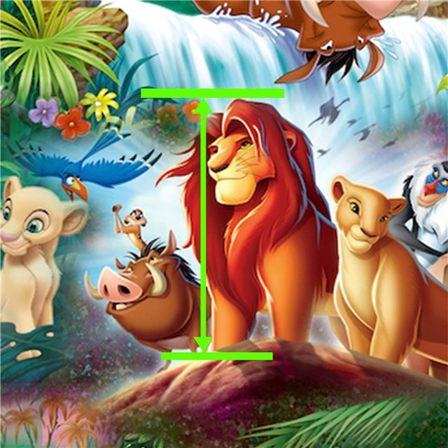 The Lion King Printed Faux Leather Sheet Litchi has a pebble like feel with bright colors FeeFiFauxLeather