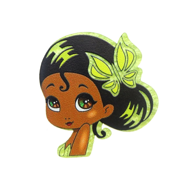 Tiana Princess and the Frog Fine Glitter Resin 5 piece set FeeFiFauxLeather