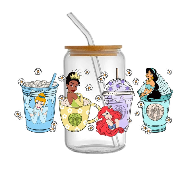 Princesses UV DTF Glass Can Wrap FeeFiFauxLeather