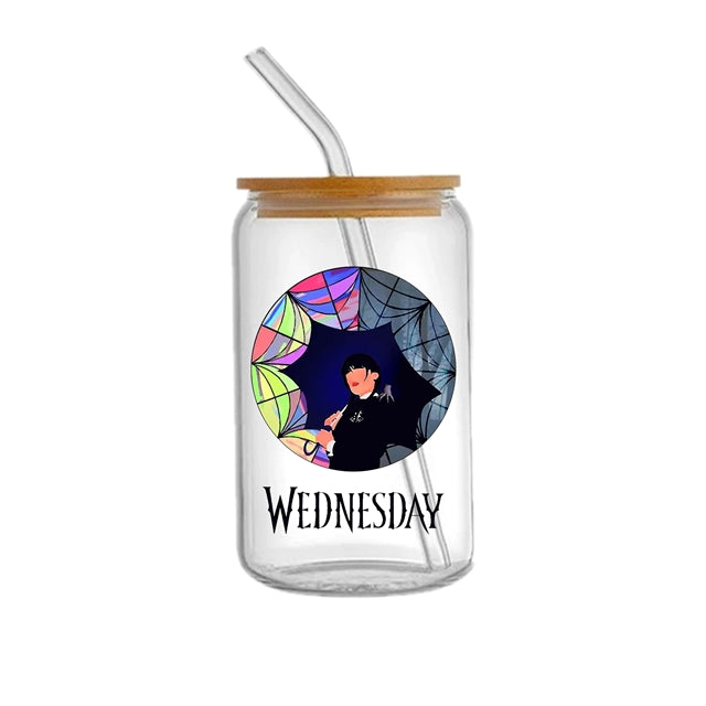 Wednesday UV DTF Cup Wrap – Decorative Wrap Design for Cups & Tumblers FeeFiFauxLeather