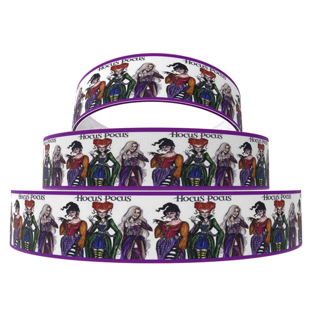 Hocus Pocus 1 Yard Printed Grosgrain Ribbon 1 1/2 inch wide FeeFiFauxLeather