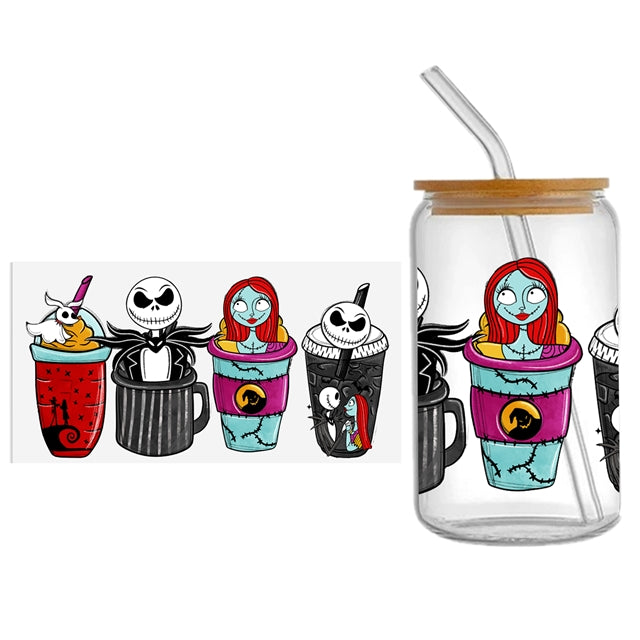 Nightmare Before Christmas UV DTF Cup Wrap – Spooky Cup Wrap for Tumblers & Cups FeeFiFauxLeather