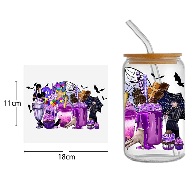 Wednesday UV DTF Cup Wrap – Decorative Wrap Design for Cups & Tumblers FeeFiFauxLeather