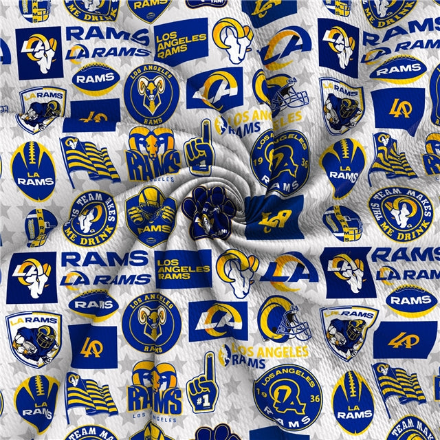Rams Football Printed Fabric FeeFiFauxLeather