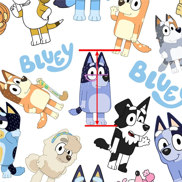 Blue Dog Printed See Through Transparent Sheet FeeFiFauxLeather