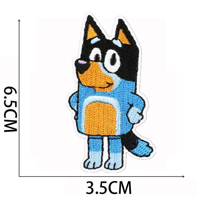 Blue Dog Embroidery Patch FeeFiFauxLeather