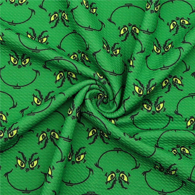 The Grinch Christmas Printed Fabric FeeFiFauxLeather