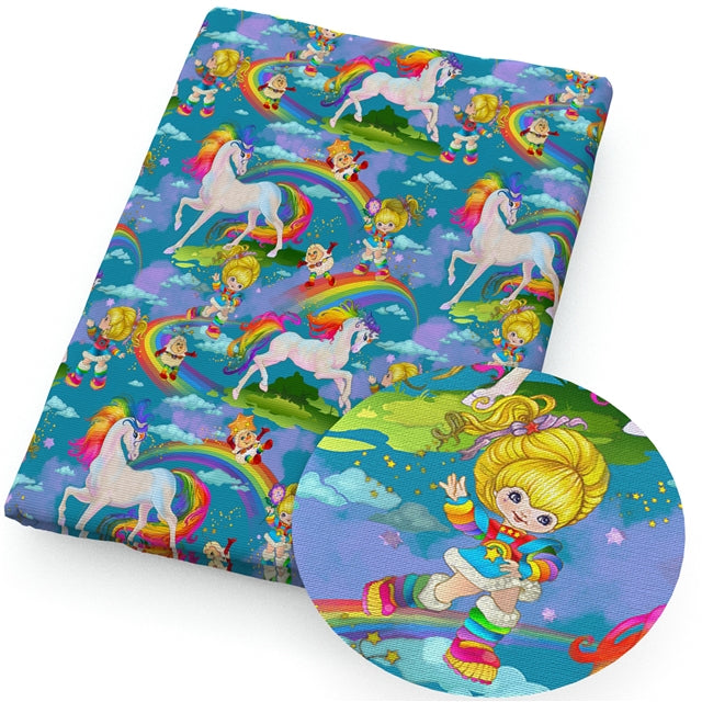 Rainbow Brite Printed Liverpool/Bullet Fabric FeeFiFauxLeather