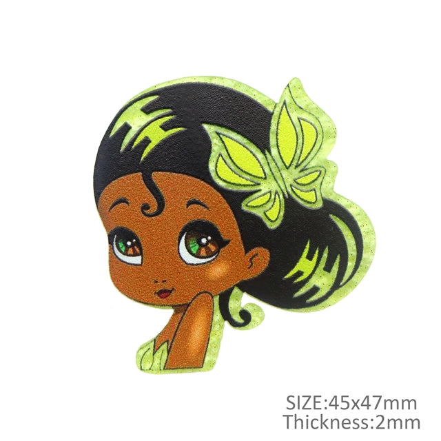 Tiana Princess and the Frog Fine Glitter Resin 5 piece set FeeFiFauxLeather