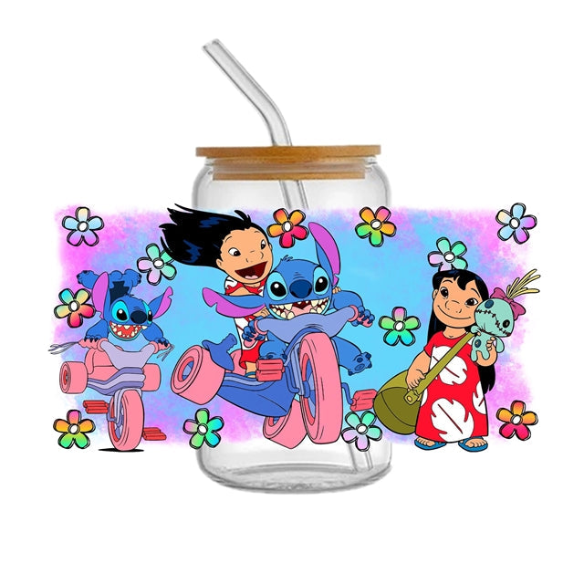 Blue Alien UV DTF Glass Can Wrap FeeFiFauxLeather