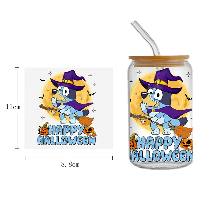 Blue Dogs Halloween UV DTF Cup Wrap – Easy Cup Wrap for Tumblers & Projects FeeFiFauxLeather