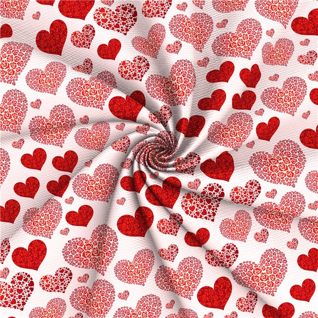 Valentine Hearts Printed Fabric FeeFiFauxLeather